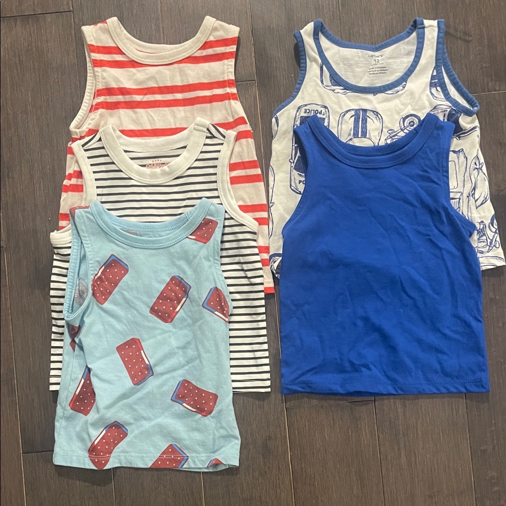 Cat & Jack & Carters Tank Tops - Red, Blue, and Striped